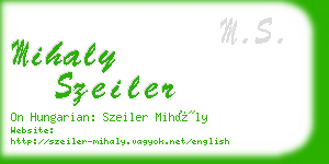 mihaly szeiler business card